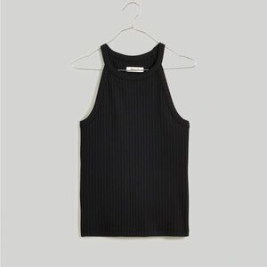 NWT Madewell Ribbed Cutaway Crewneck Tank - Black